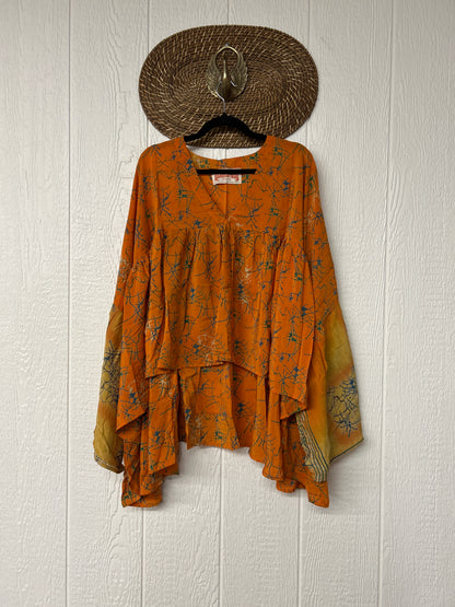 Crepe Sari Bell Sleeve Gold Dust Crop 0826 263