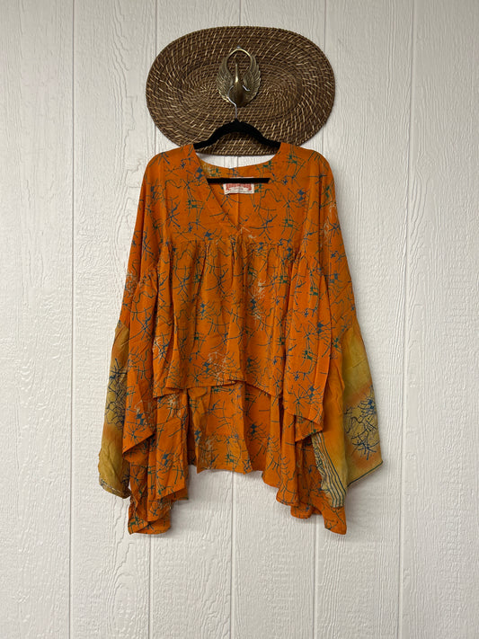Crepe Sari Bell Sleeve Gold Dust Crop 0826 263