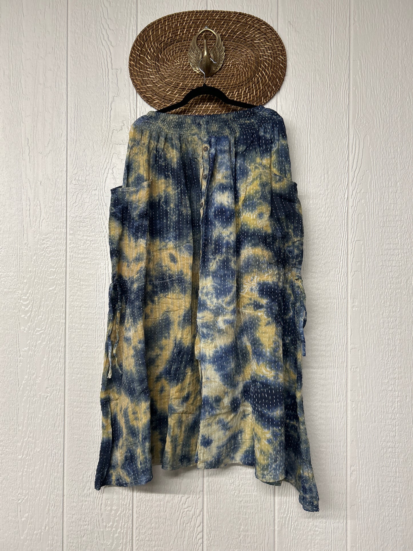 Pareo Kantha Butterfly Cargo Skirt 0526 034