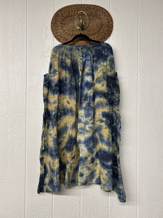 Pareo Kantha Butterfly Cargo Skirt 0526 034