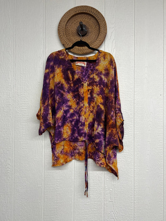 Crepe Sari Hi Lo Butterfly Top 0726 019
