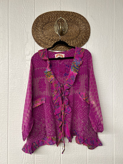 Crepe Sari Ruffle Daisy Blouse 0226 007