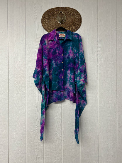 Crepe Sari Summer Nirvana Button Down 0626 177