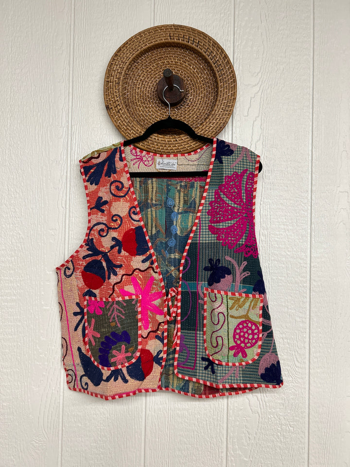 Vintage Kantha Suzani Gilet Vest 1124 038