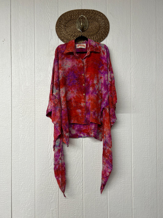 Crepe Sari Summer Nirvana Button Down 0626 057