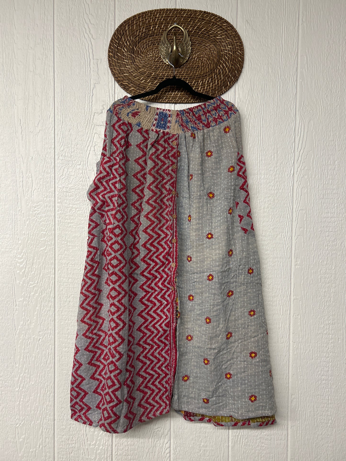 Pareo Kantha Butterfly Cargo Skirt 0426 062