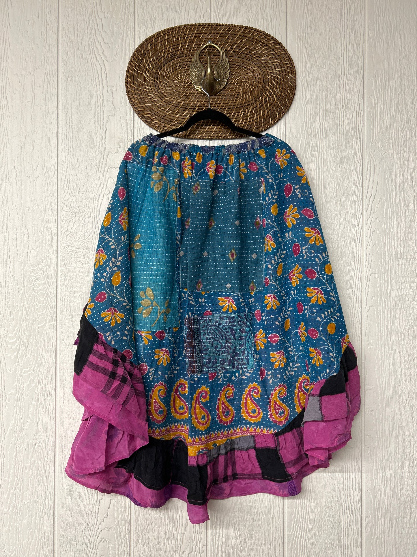 Pareo Kantha Wild Rose Skirt 0426 046