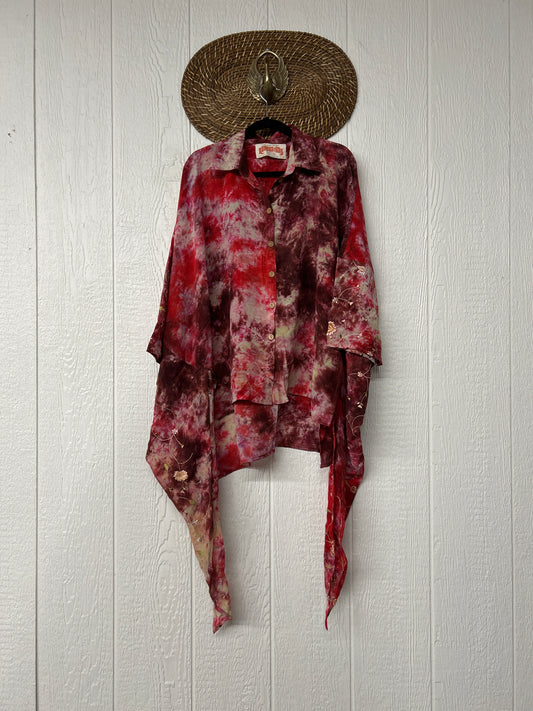 Crepe Sari Summer Nirvana Button Down 0626 159