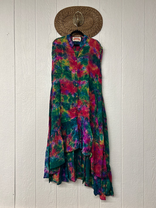 Crepe Sari Summer Dahlia Duster 0726 045