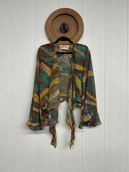RETAIL Crepe Sari Zeppelin Crop Shrug 0426 129