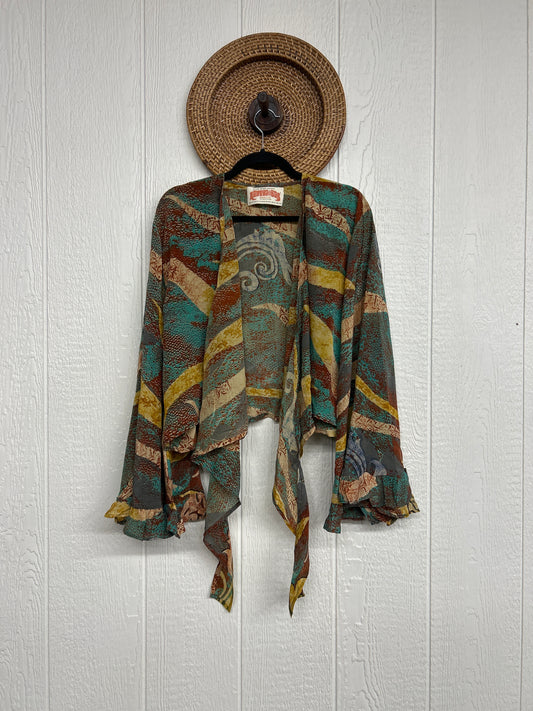 RETAIL Crepe Sari Zeppelin Crop Shrug 0426 129