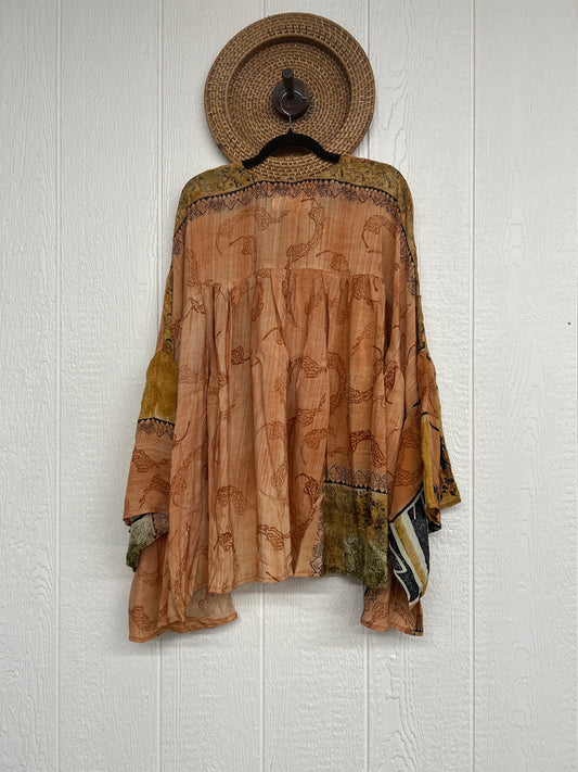 Crepe Sari Bell Sleeve Gold Dust Crop 0826 012