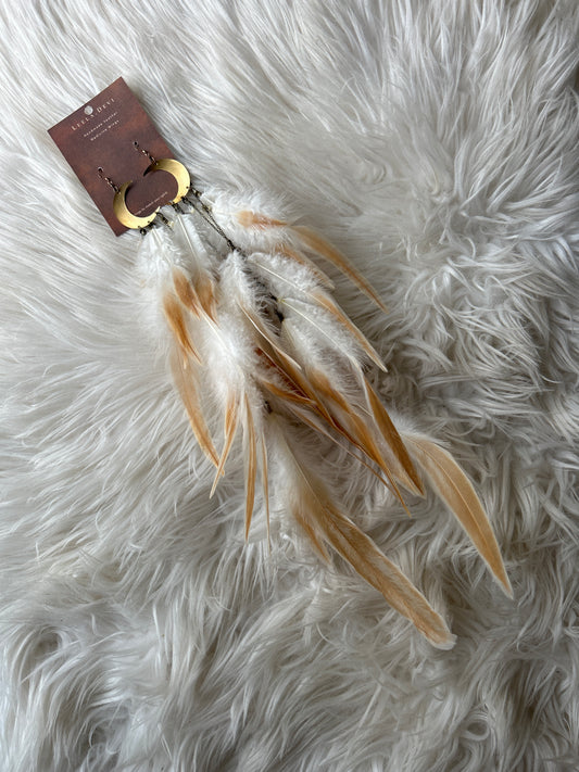Leela Devi Moon Feather Earrings