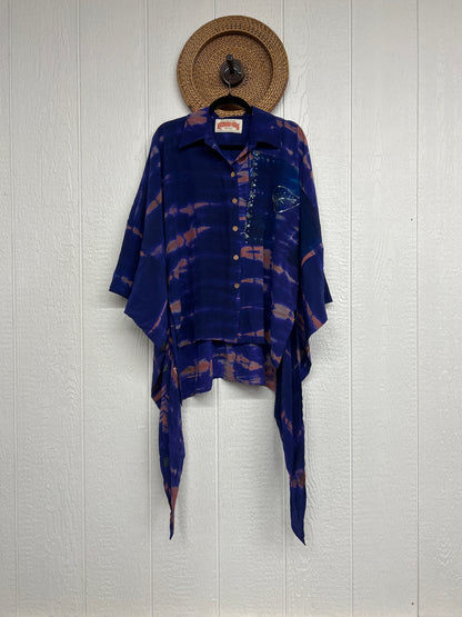 Crepe Sari Summer Nirvana Button Down 0626 109