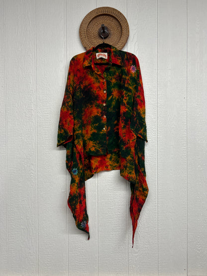 Crepe Sari Summer Nirvana Button Down 0626 211