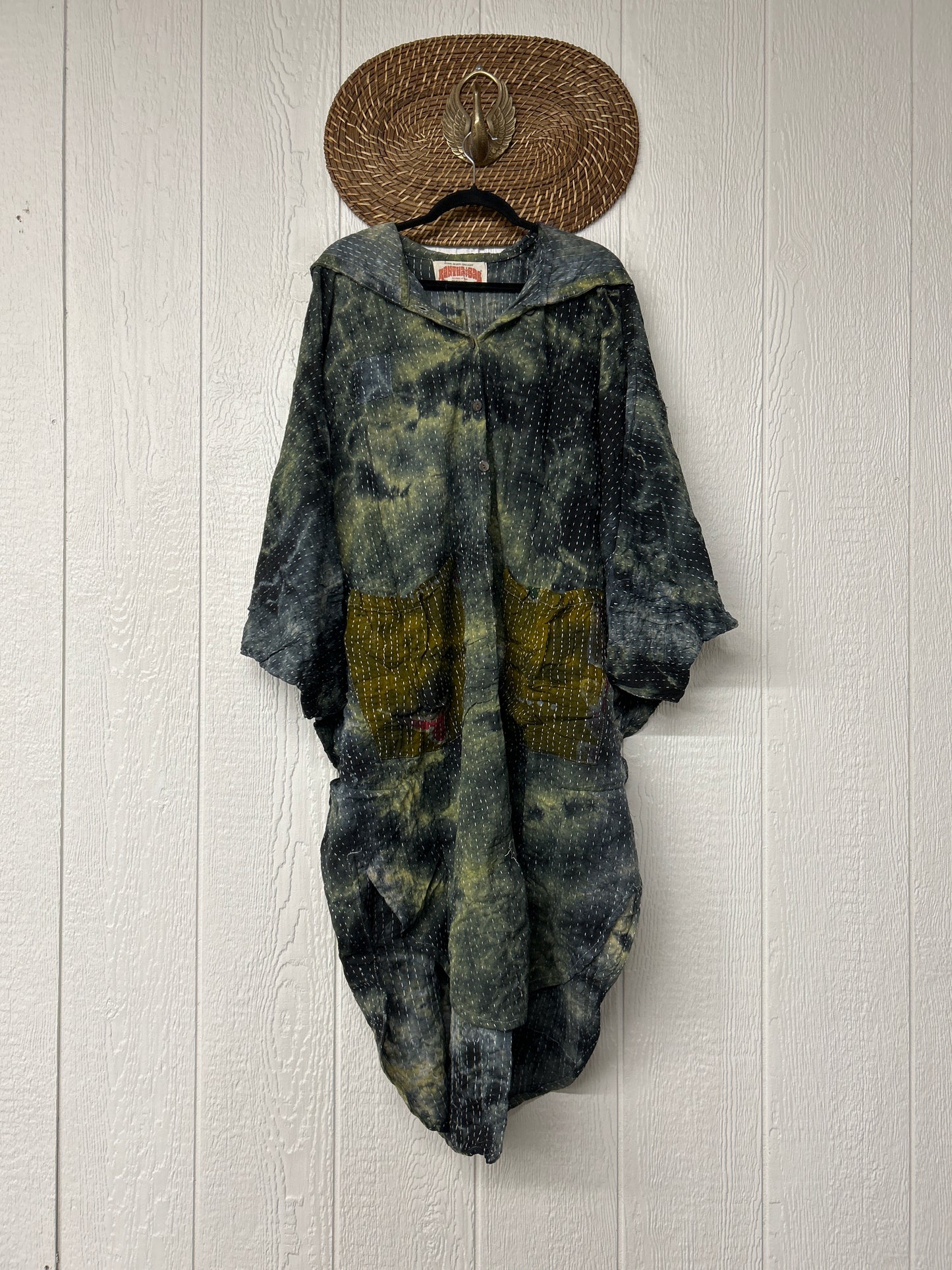Aura Edit Pareo Kantha Poetic Hoodie Maxi 0726 014