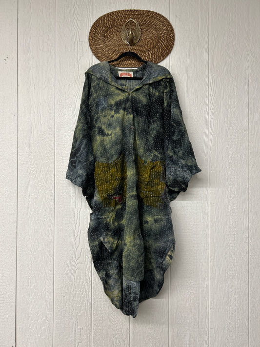 Aura Edit Pareo Kantha Poetic Hoodie Maxi 0726 014