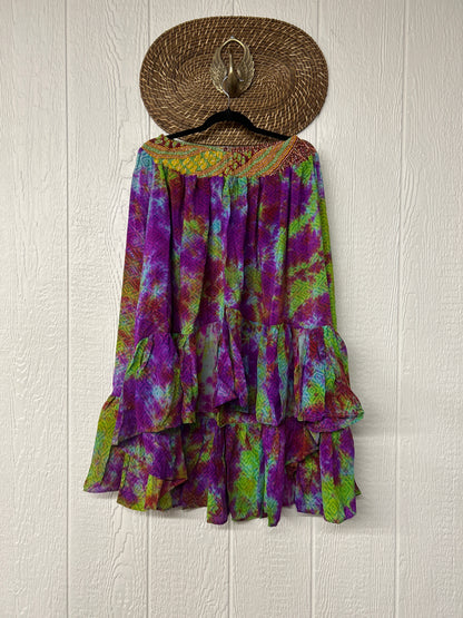 Crepe Sari Dahlia Skirt 1026 074
