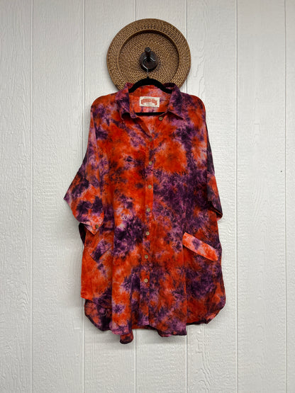 Crepe Sari Free To Be Button Down 0626 147
