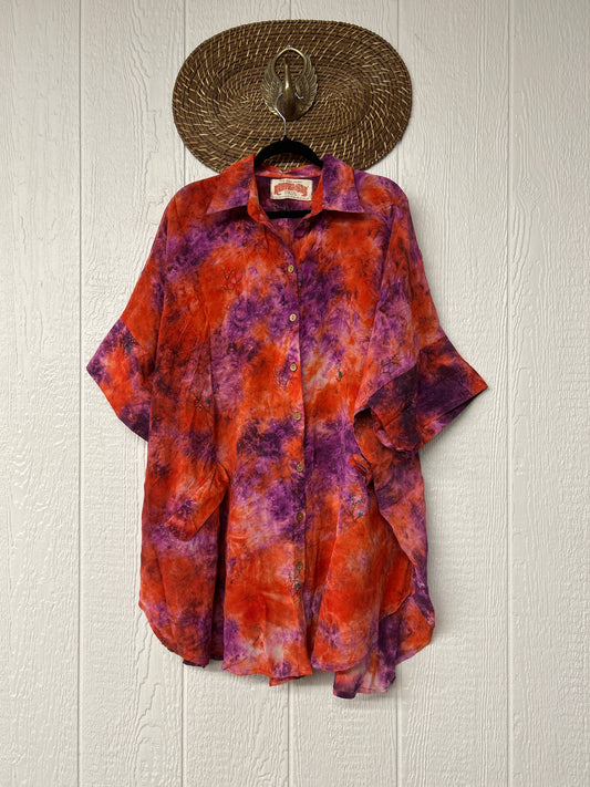 Crepe Sari Free To Be Button Down 0626 006