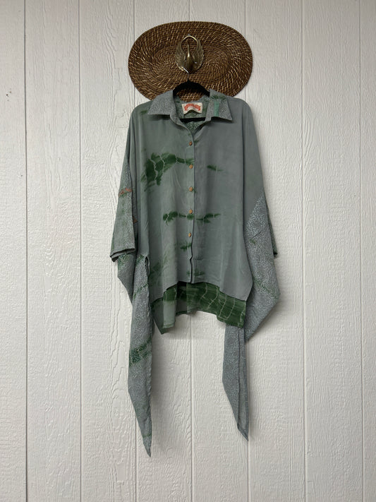 Crepe Sari Summer Nirvana Button Down 0626 029
