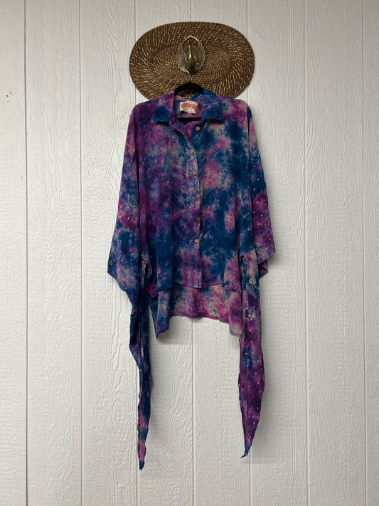 Crepe Sari Summer Nirvana Button Down 0626 037