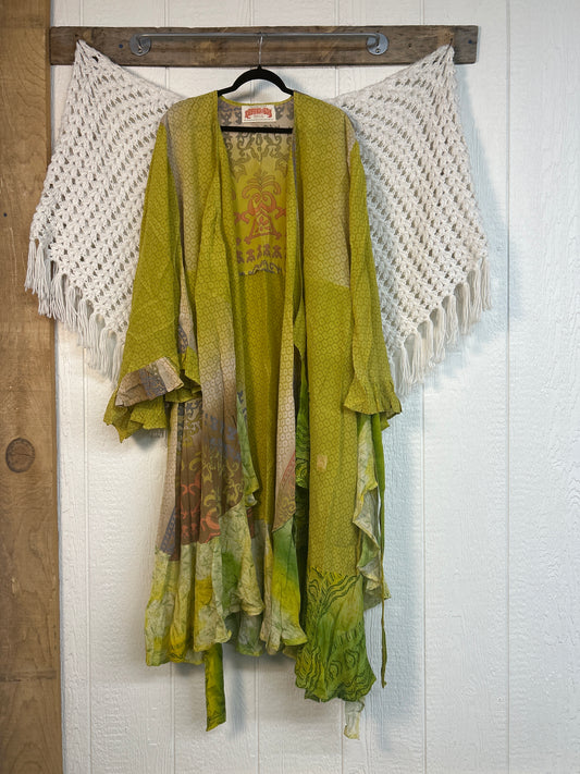 Crepe Sari Flourish Wrap Dress 0426 017