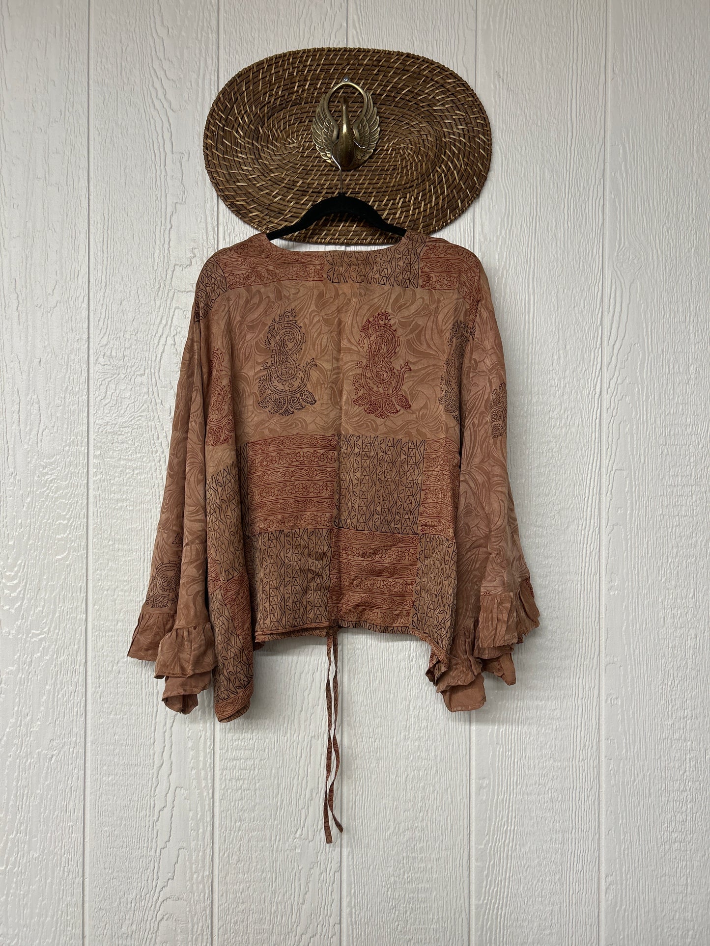 Crepe Sari Bell Sleeve Butterfly Top 0326 268