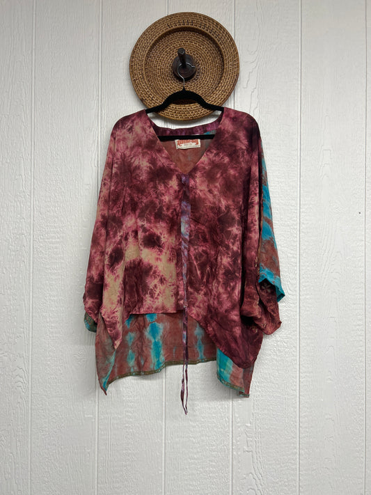 Crepe Sari Hi Lo Butterfly Top 0726 010