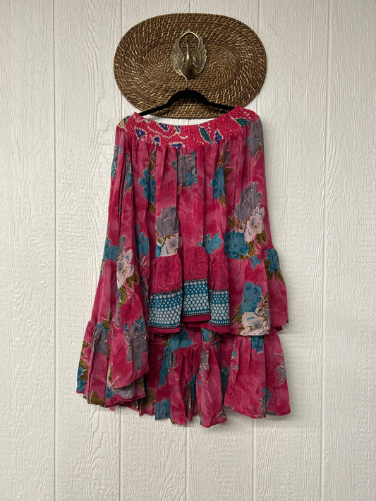 Crepe Sari Dahlia Skirt 1026 075