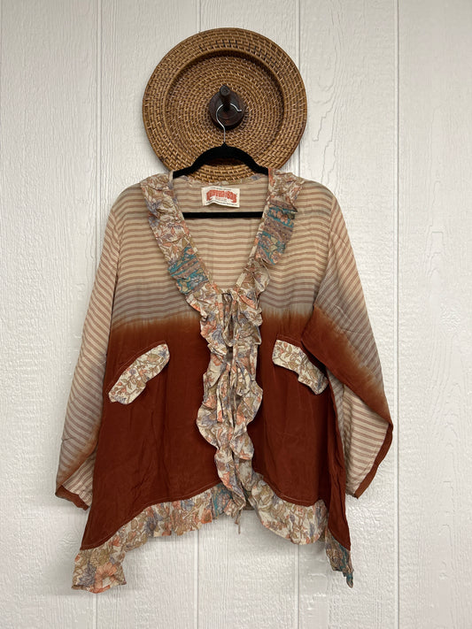 Crepe Sari Ruffle Daisy Blouse 0226 112