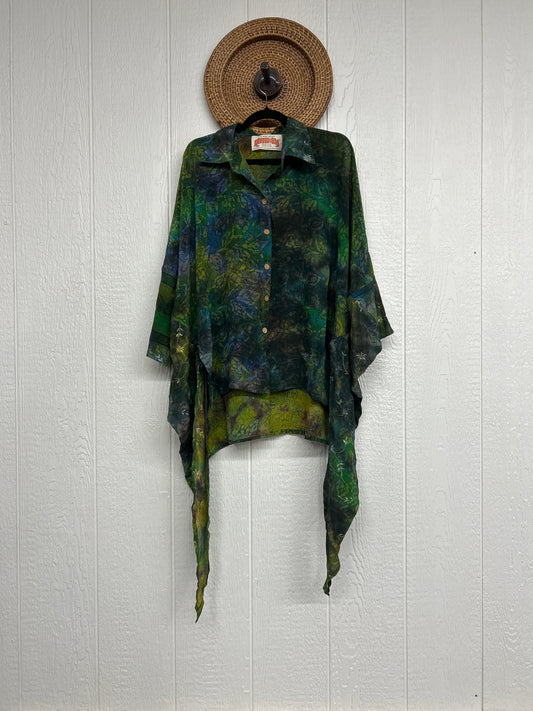 Crepe Sari Summer Nirvana Button Down 0626 132