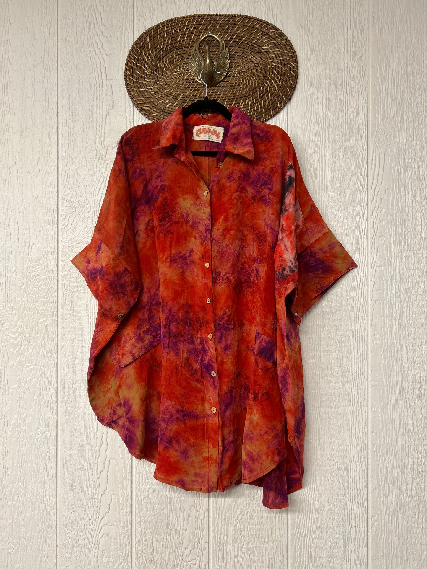 Crepe Sari Free To Be Button Down 0626 040