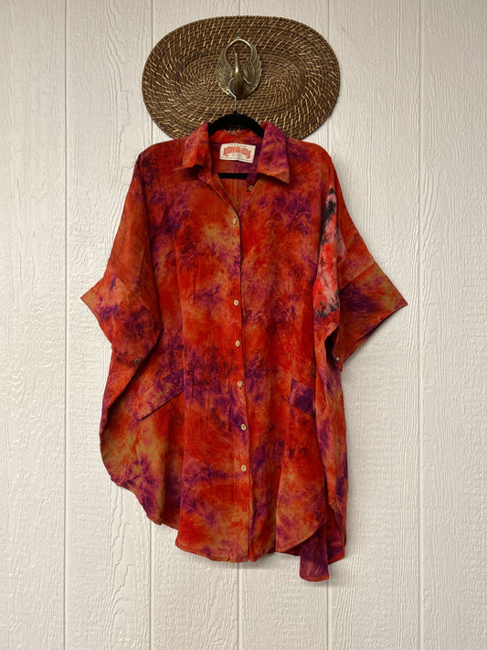 Crepe Sari Free To Be Button Down 0626 040