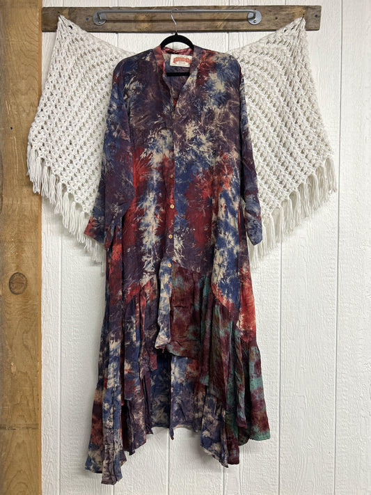 Crepe Sari Dahlia Duster Dress 0326 009