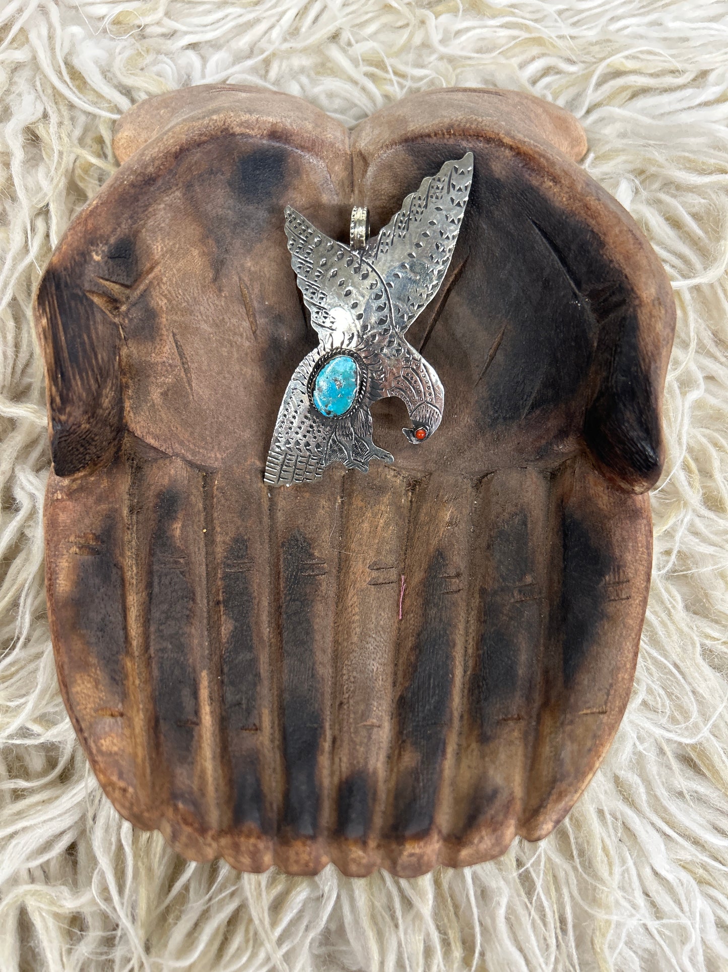 Turquoise Eagle Pendant R1125 002