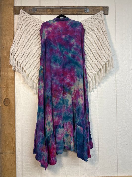 Crepe Sari Summer Dahlia Duster 0726 145