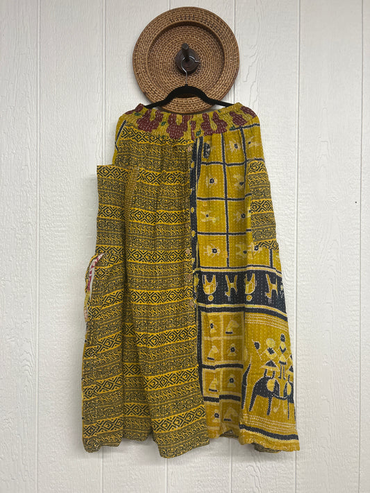 Pareo Kantha Butterfly Cargo Skirt 0426 258