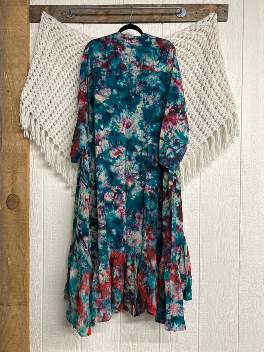 Crepe Sari Dahlia Duster Dress 0326 001