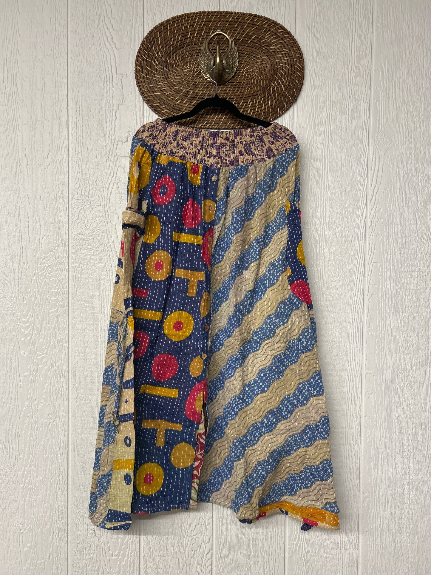 Pareo Kantha Butterfly Cargo Skirt 0426 104