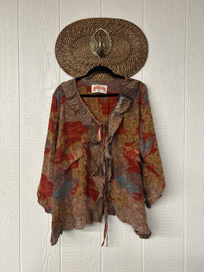 Crepe Sari Ruffle Daisy Blouse 0226 192