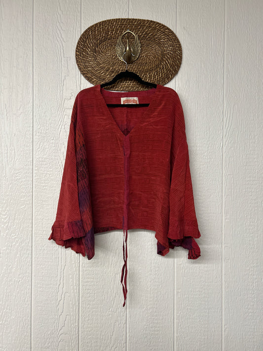 Crepe Sari Bell Sleeve Butterfly Top 0326 276