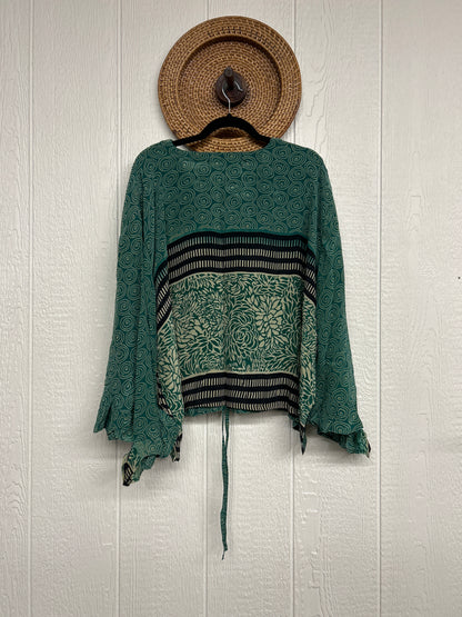 Crepe Sari Bell Sleeve Butterfly Top 0326 065