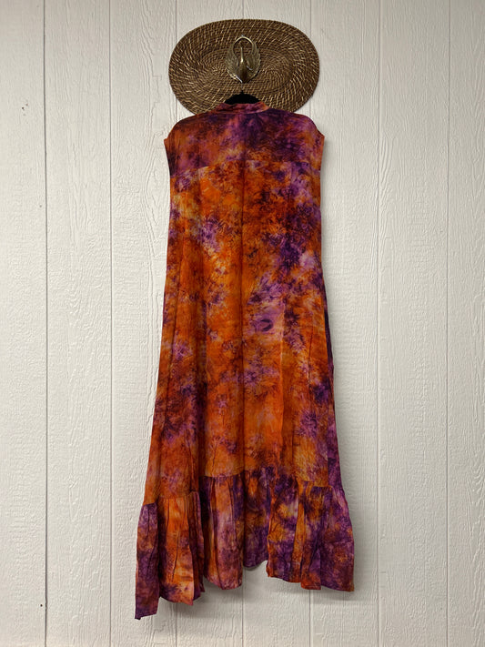Crepe Sari Summer Dahlia Duster 0726 083