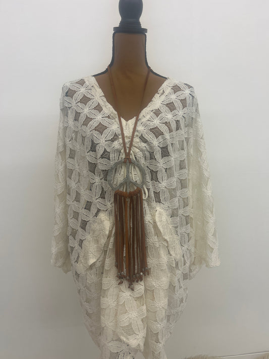 Peace Tassel Necklace - Tobacco