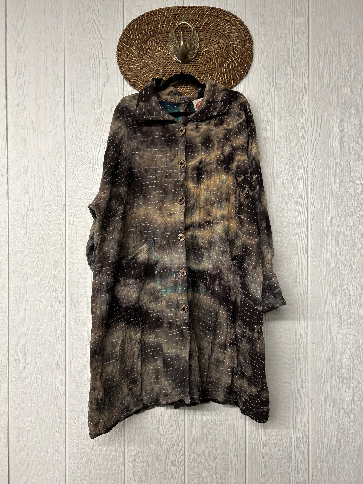 Aura Edit Koverlet Button Down Trench Coat 1026 013