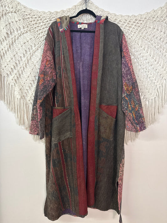 Fine Kantha Rising Sun Coat L0626 002
