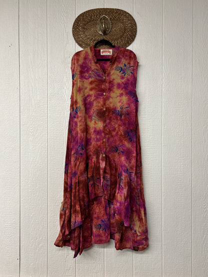 Crepe Sari Summer Dahlia Duster 0726 036