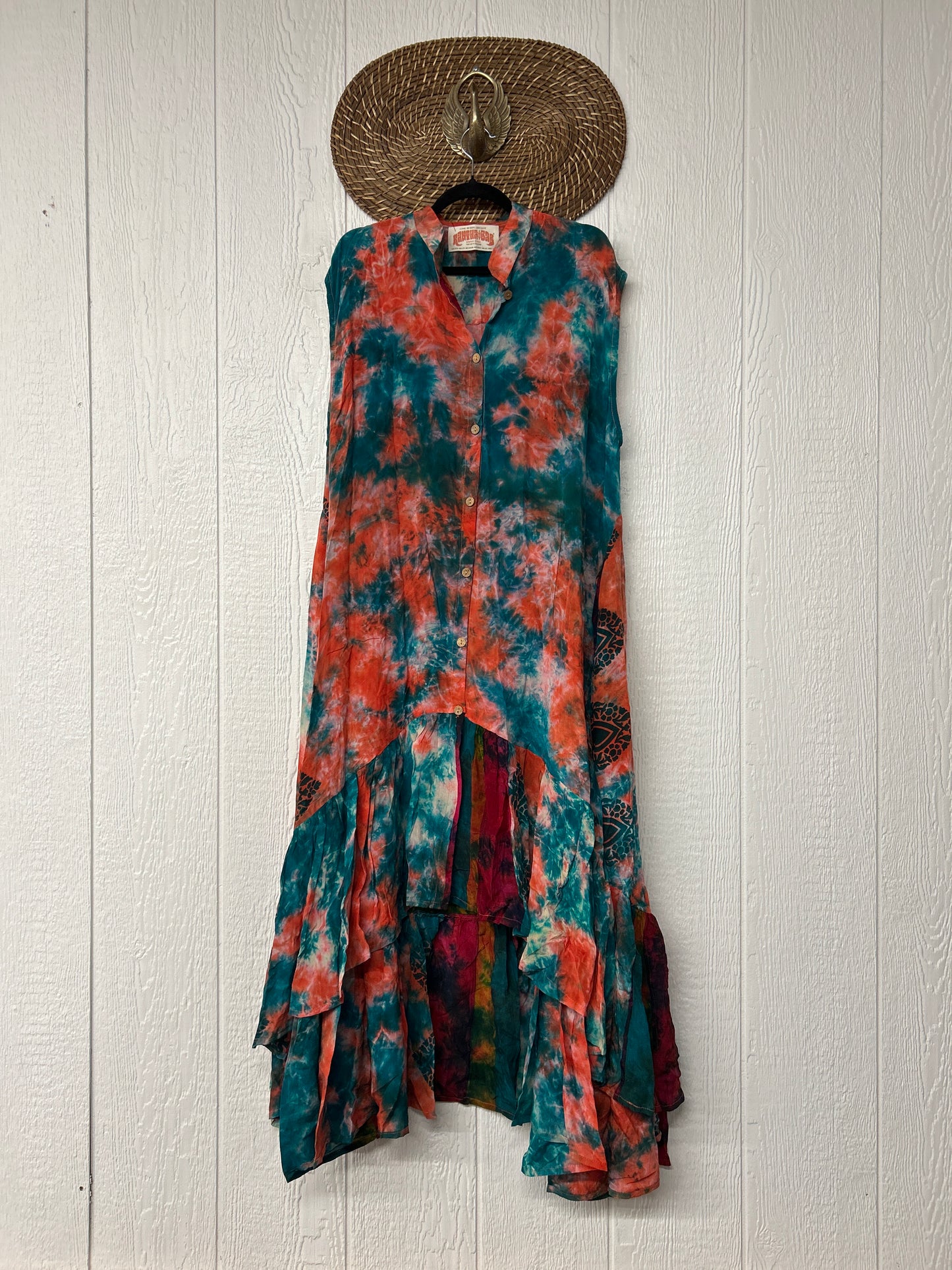 Crepe Sari Summer Dahlia Duster 0726 071