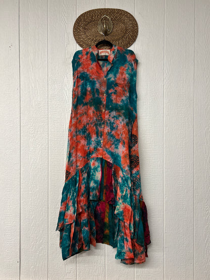 Crepe Sari Summer Dahlia Duster 0726 071